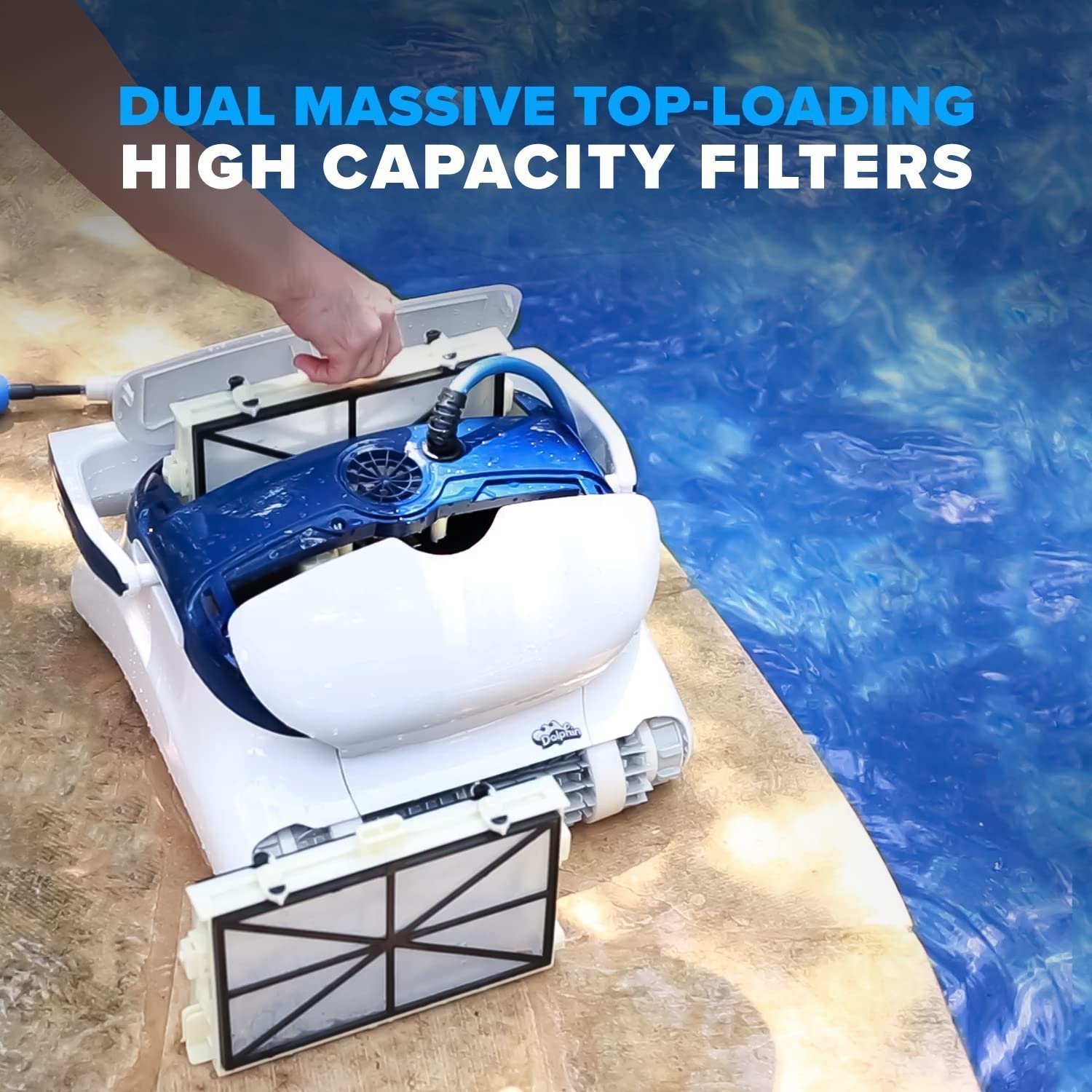 Dolphin Sigma Robotic Pool Cleaner (2024 Model) — Wi-Fi, App, Gyroscope, Weekly Timer, Waterline Cleaning & Massive Top-Loading Ultra-Fine and Standard Filters for In-Ground Swimming Pools up to 50ft - Image 3