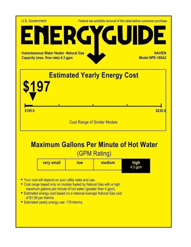 Navien NPE-180A2 High efficiency Condensing Tankless Water Heater - Image 2