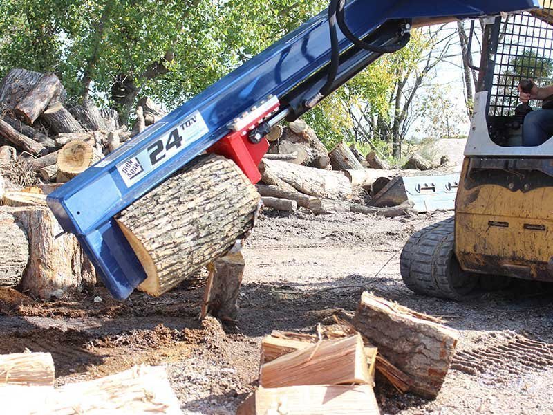 24 Ton Iron & Oak Upside Down Skid Steer Log Splitter Attachment (SMH2419) - Image 4